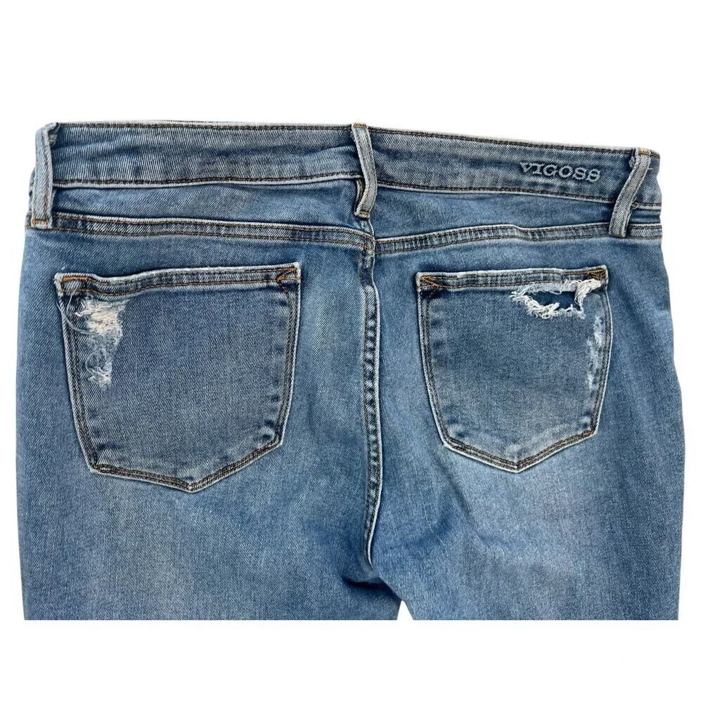 Vigoss Jagger Skinny Jeans Womens Size 29 x 27 Medium Wash Distressed Denim